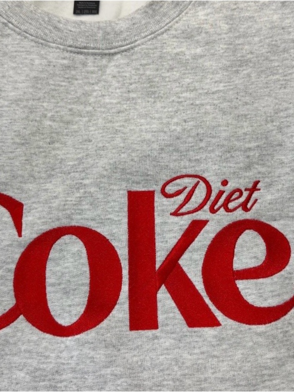Diet Coke Logo Graphic Sweatshirt - Gray with Red Print